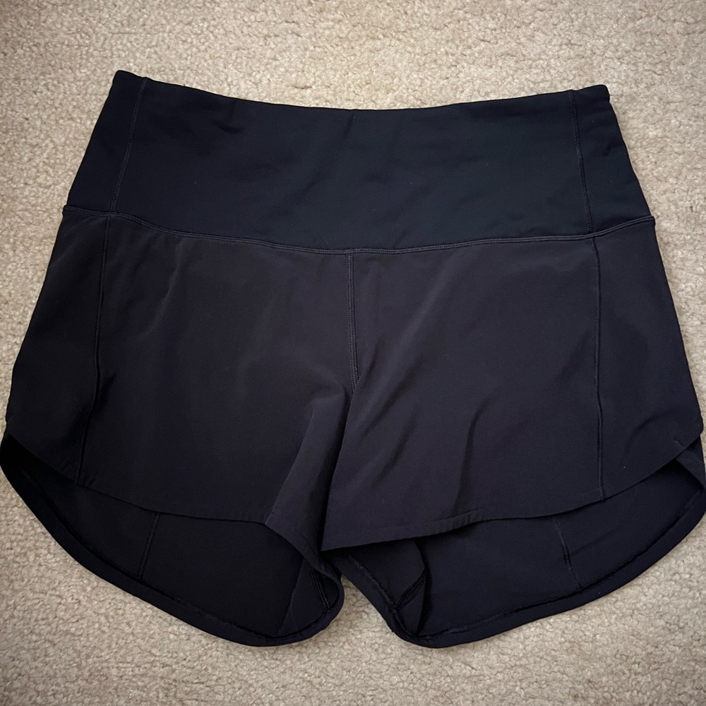 Lululemon Athletica Black Athletic Shorts with Moisture-Wicking Fabric